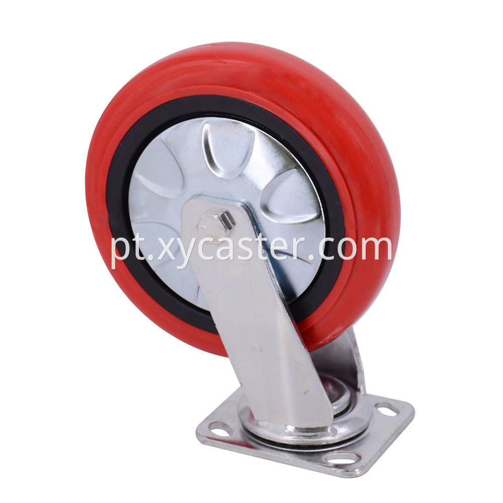 8 Inch Swivel Caster Red